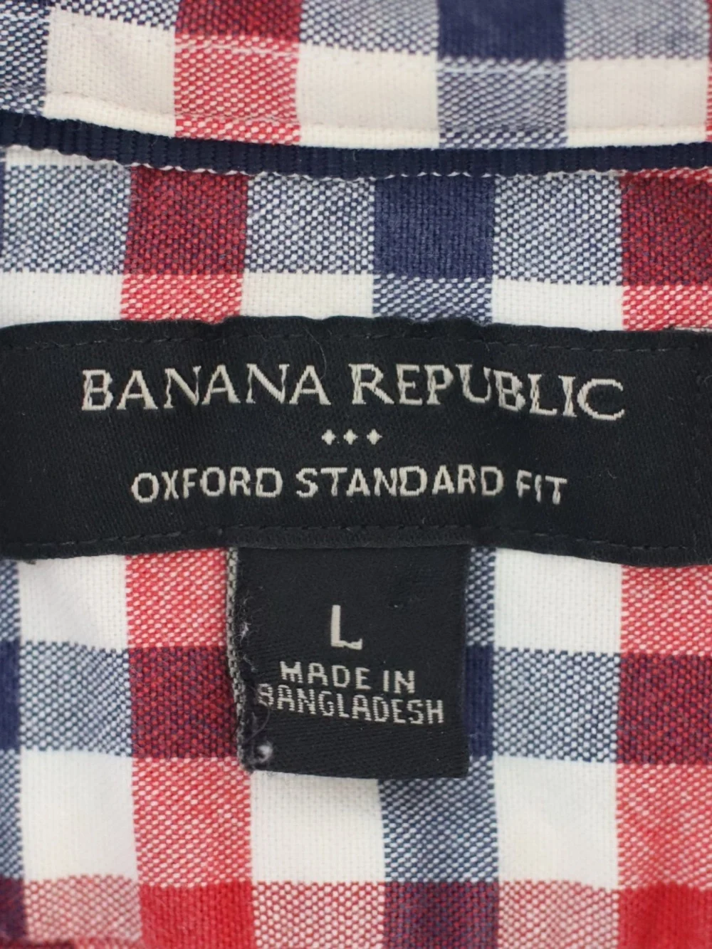 Stylish Vintage Banana Republic Blue, Red and White Plaid Shirt with a Preppy Vi